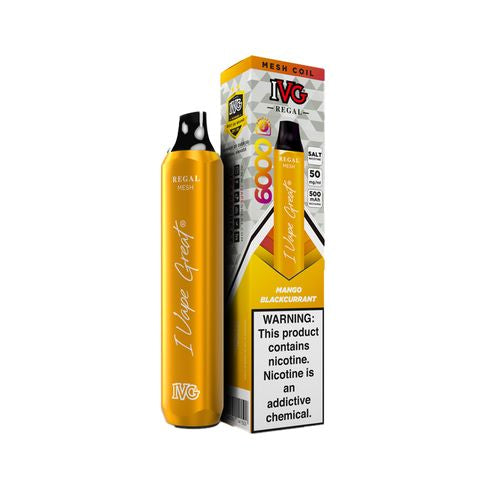 IVG Regal Disposable Vape – MANGO BLACKCURRANT ICE 20 & 50mg (6000 Puffs)