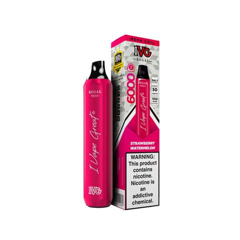 IVG Regal Disposable Vape – STRAWBERRY WATERMELON ICE (20, 50mg) (6000 Puffs)