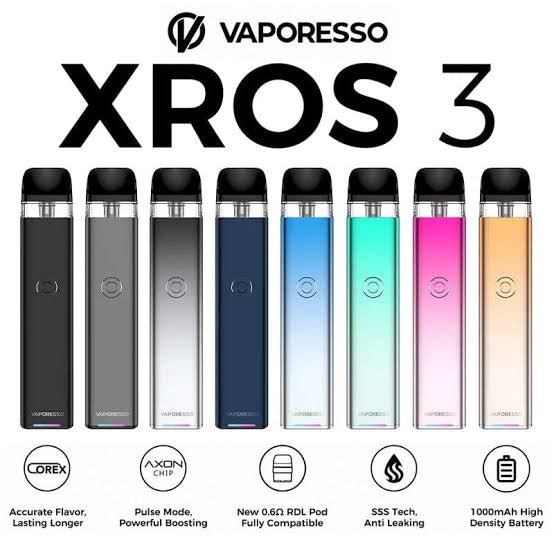 VAPORESSO XROS 3 POD SYSTEM KIT (1000mAh) VAPEGURUPK VAPORESSO XROS 3 POD SYSTEM KIT (1000mAh) VAPEGURUPK