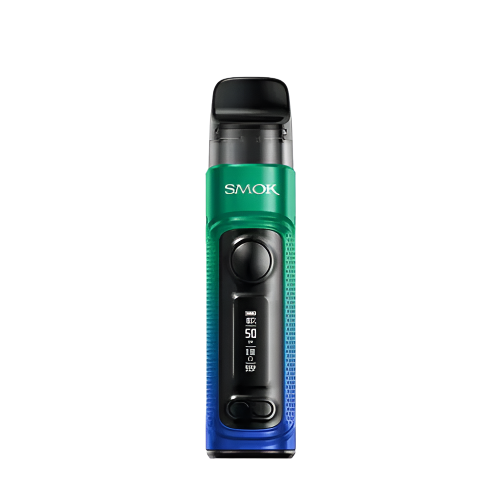 Smok vape device with green and blue color scheme on a white background