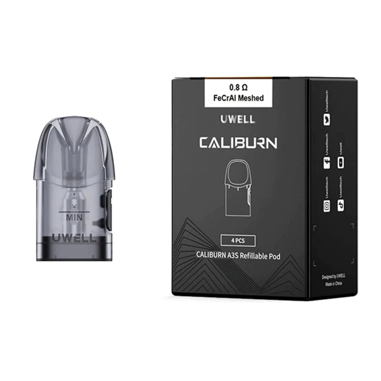 UWELL CALIBURN A3S REFILLABLE POD 0.8 OHM VAPEGURUPK UWELL CALIBURN A3S REFILLABLE POD 0.8 OHM VAPEGURUPK
