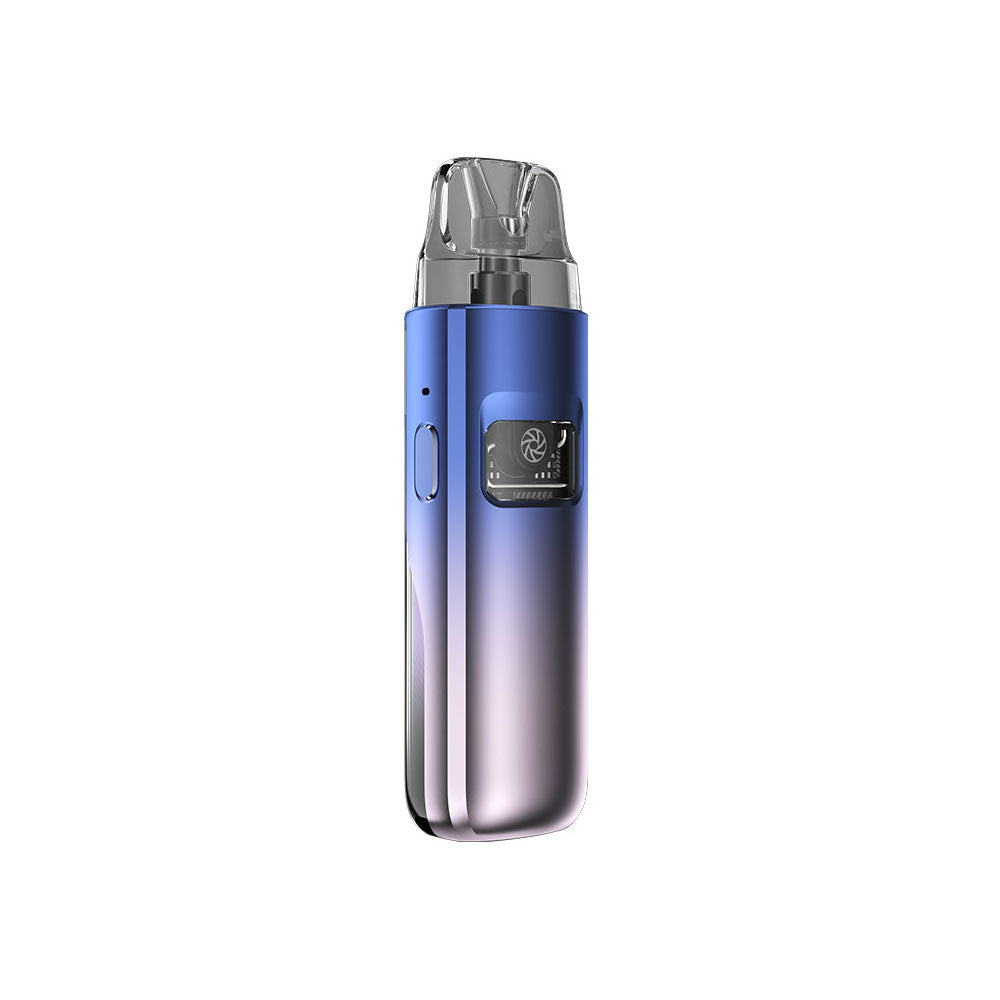 Blue and purple electronic device on a white background
